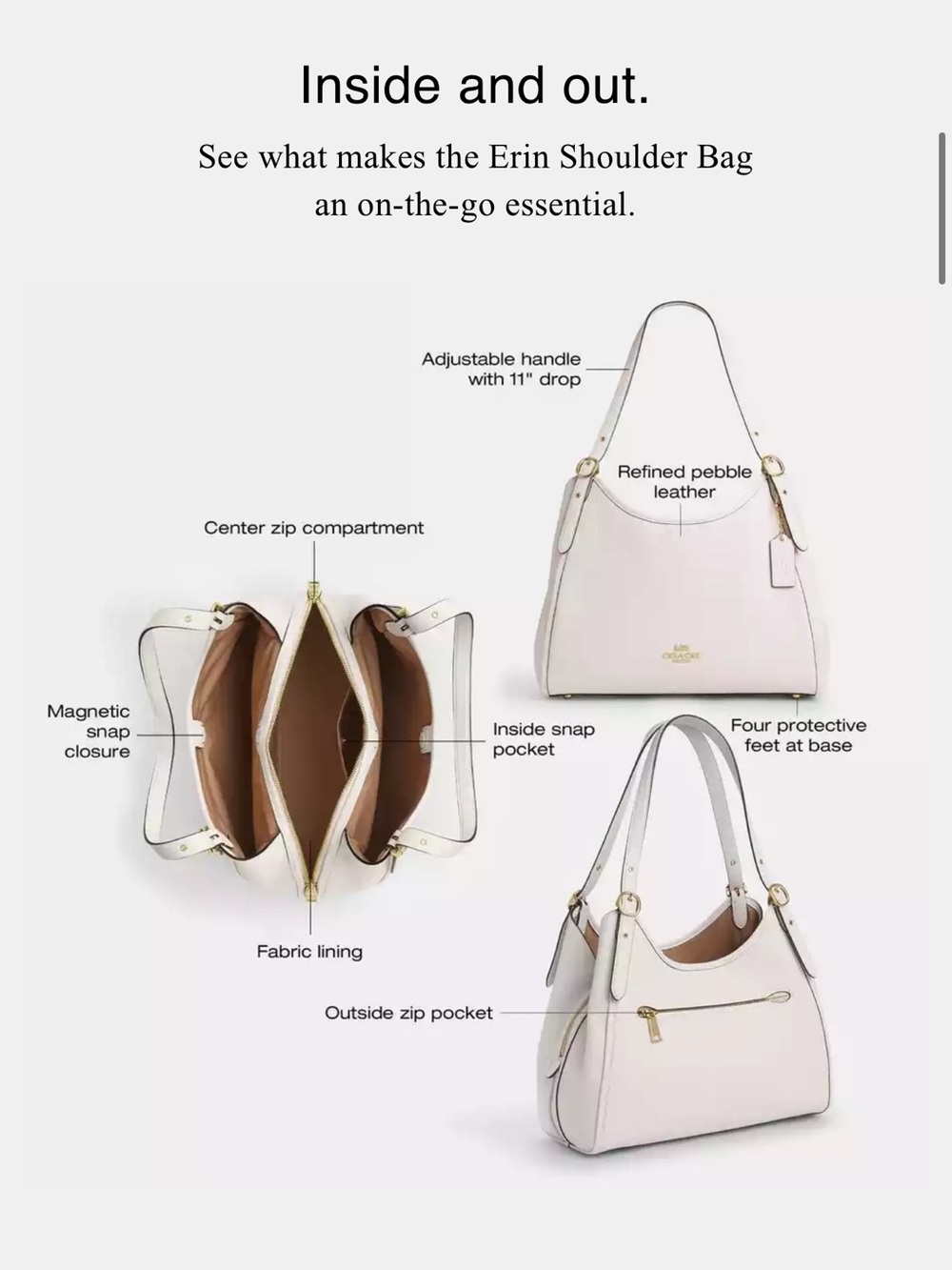 Coach Erin Shoulder Bag in Maple - Picture 12 of 12